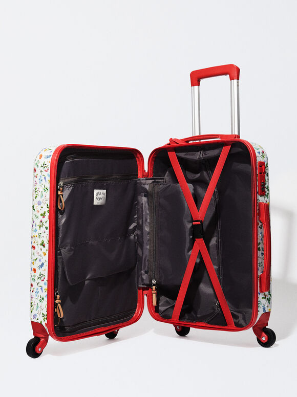 Maleta De Viaje Estampado Floral - Rojo