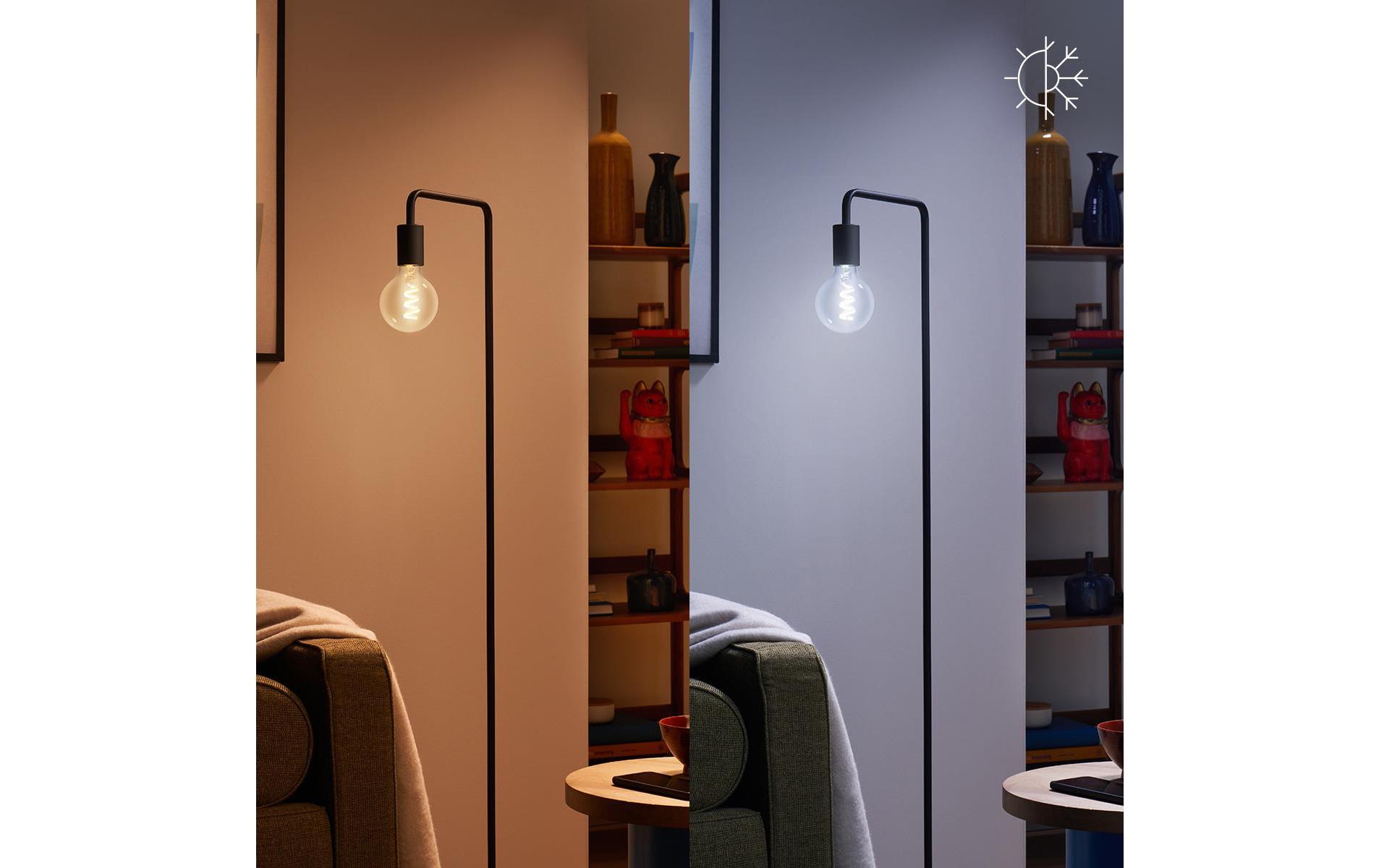 Leuchtmittel 6.3W (40W) E27 G95 Tunable White & ColorSmartes Leuchtmittel, verbindbar über Matter, WLAN