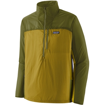 Patagonia Houdini Stash 1/2 Zip Windbreaker Bundle Green W / Graze Green Herren
