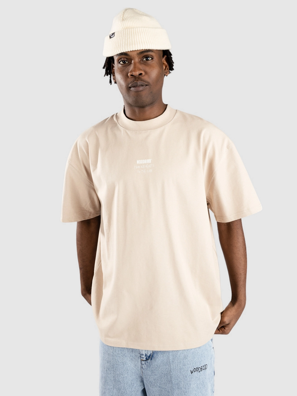 Woodbird Bose Scribbel T-Shirt taupe brown