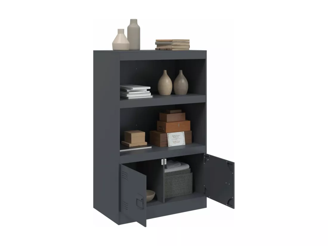 Buffet anthracite 67x39x107 cm acier