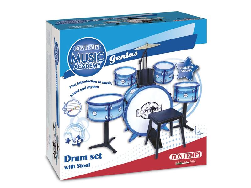 Bontempi Musikinstrument Schlagzeug blau Musikspielzeug