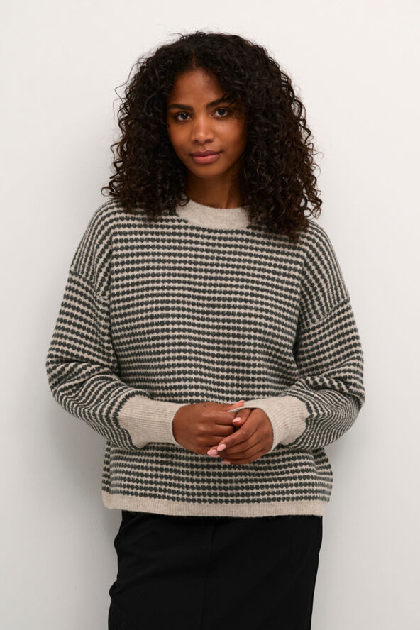 Kaffe KAellery Knit Pullover Feather gray/ black structure