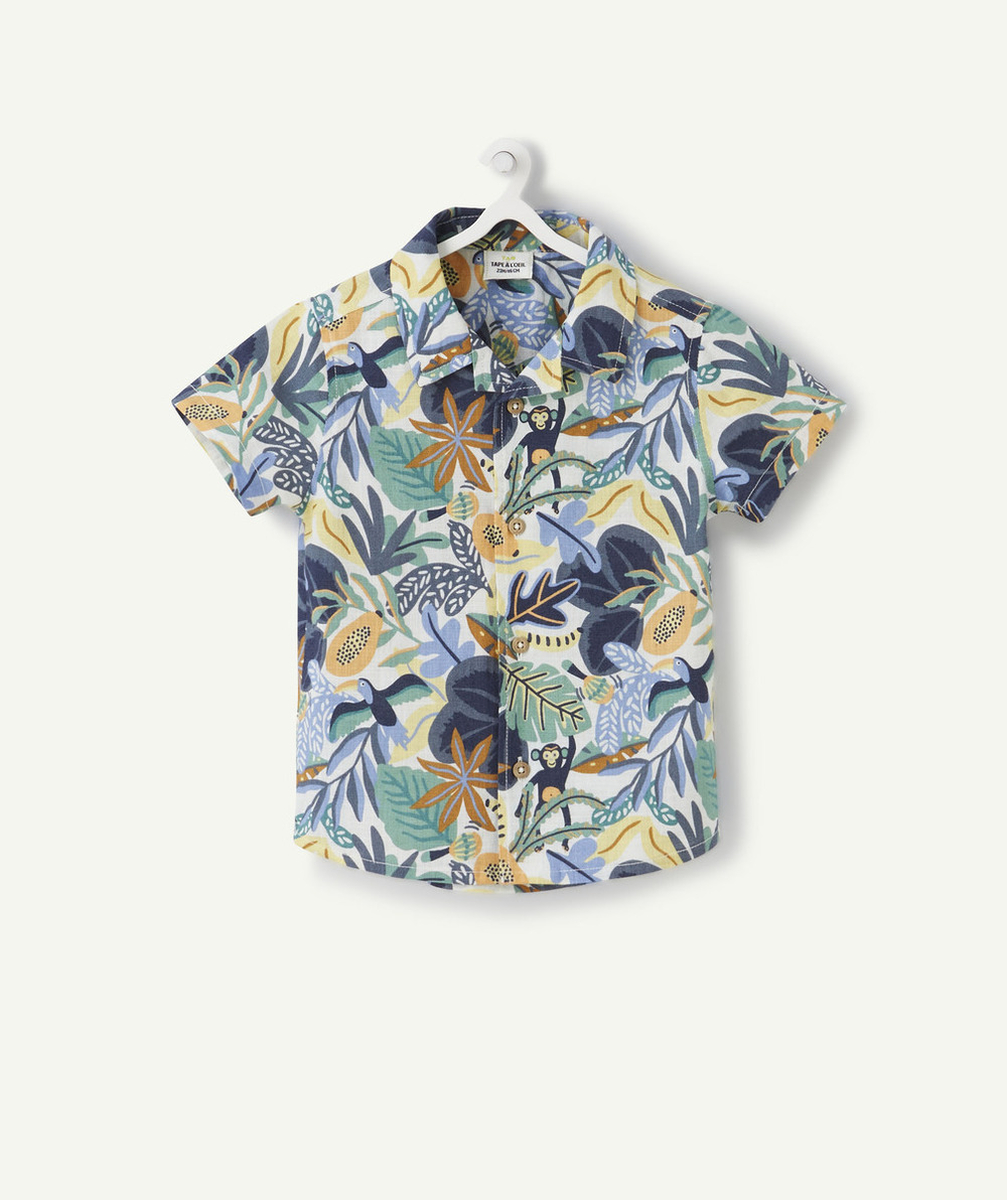 CHEMISE BÉBÉ GARÇON EN COTON THÈME TROPICAL