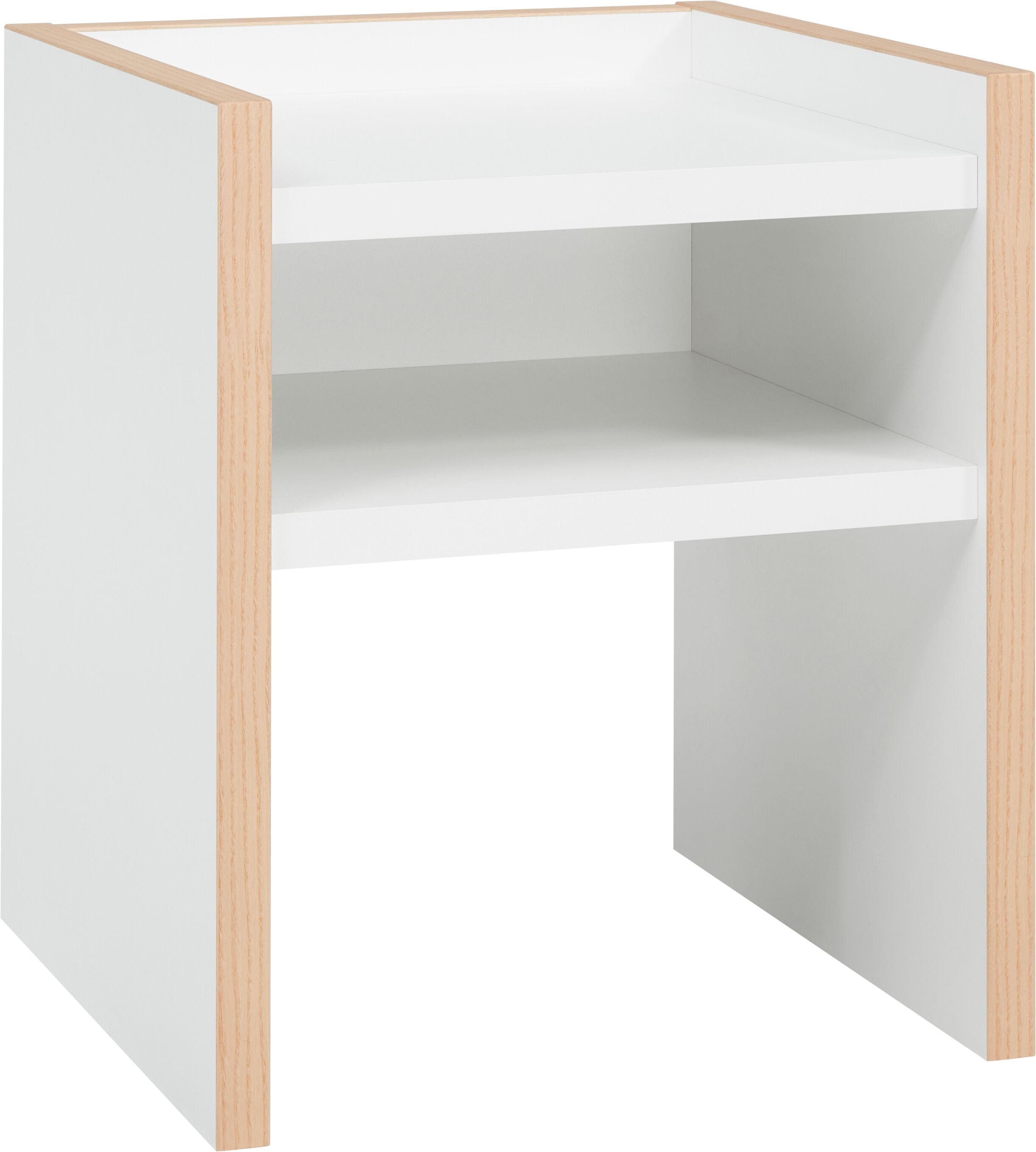 FRANCA Nachttisch - Weiss / B: 40.0 cm x T: 39.0 cm x H: 46.0 cm