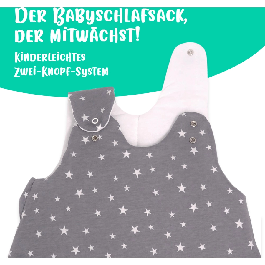 pic Bear Babyschlafsack Sterne grau weiß