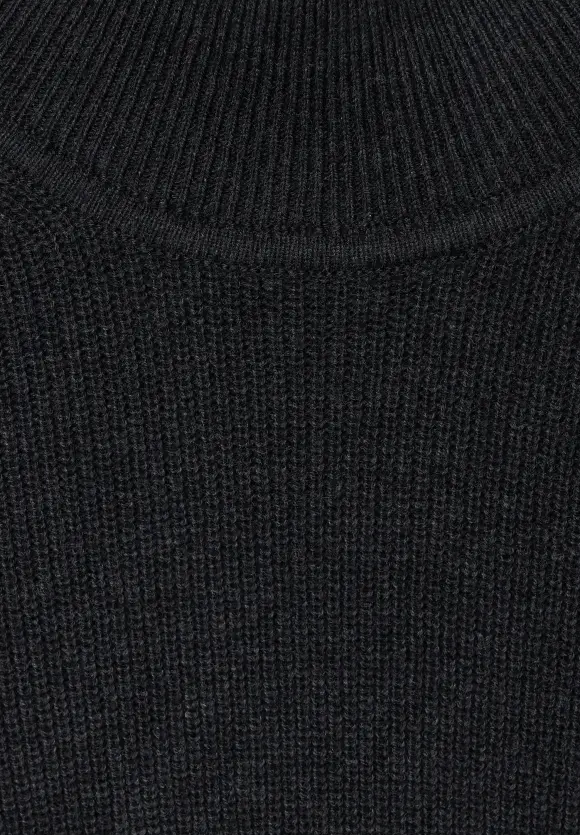 Wollmix Stehkragenpullover - anthra grey melange