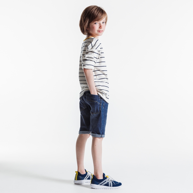 Bermuda slim en jean hyper stretch bleu garçon