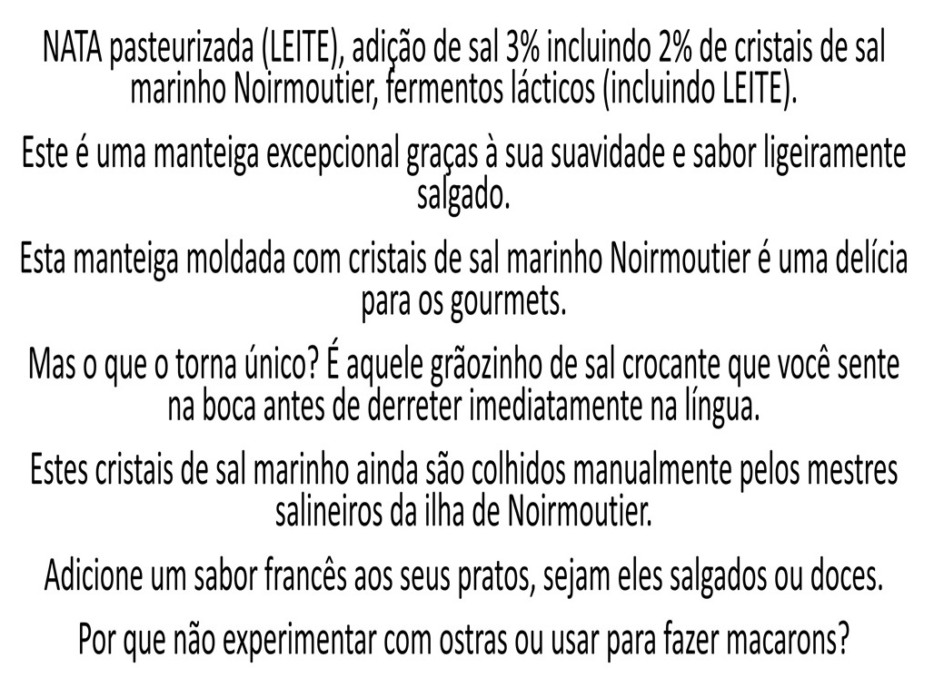 MANTEIGA GRAND FERMAGE SAL DO MAR 250G