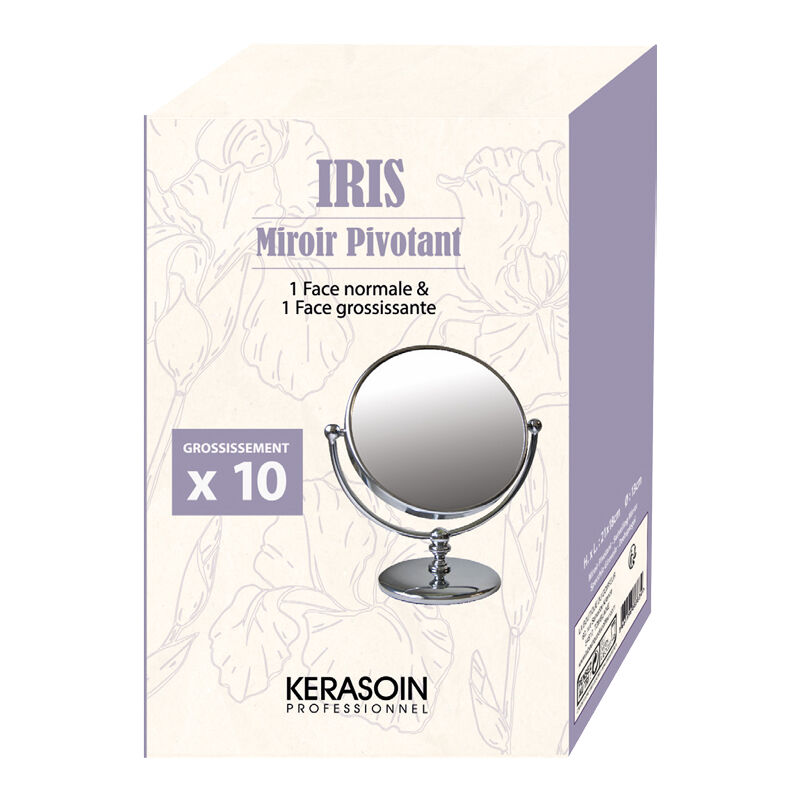 Miroir double face sur pied grossissant x 10 Iris