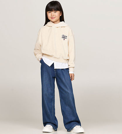 Tommy Hilfiger Kapuzenpullover - Velours - Skript - Heathered Oa