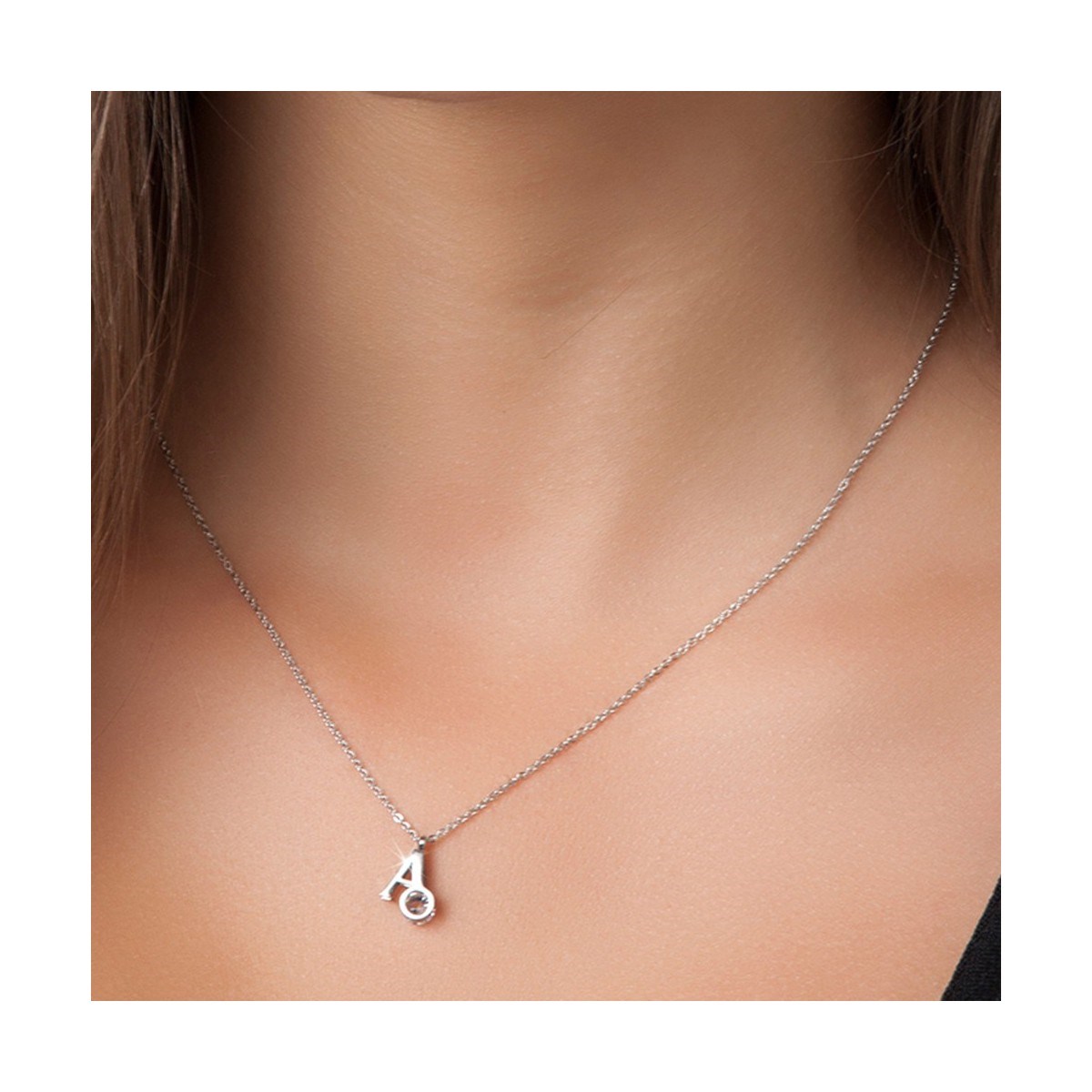 Collier alphabet lettre A SC Crystal orné de cristaux scintillants