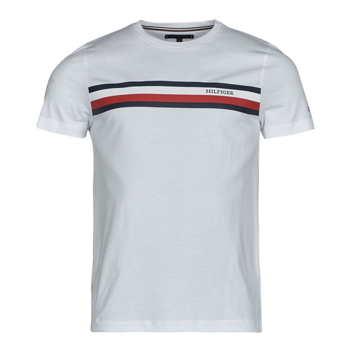 Tommy Hilfiger - RWB MONOTYPE CHEST STRIPE TEE - Blanc