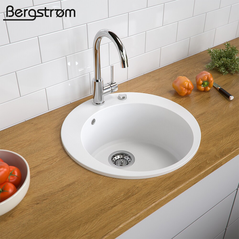 Granit Spüle Küchenspüle Einbauspüle Spülbecken+Drehexcenter+Siphon Weiß