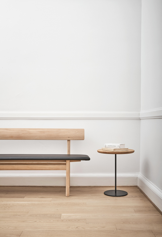 Fredericia Pal bijzettafel zwart onderstel 37.5 oak