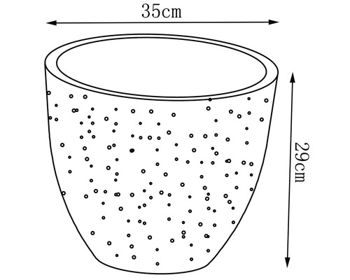 Lafiora kunststenen plantenbak Ø 35 cm H 29 cm taupe