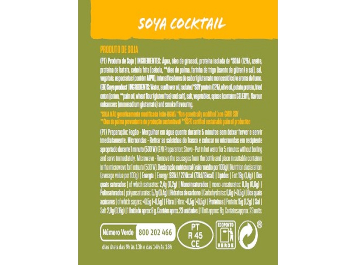 SALSICHAS SOJA COCKTAIL IZIDORO FRASCO 320(180)G