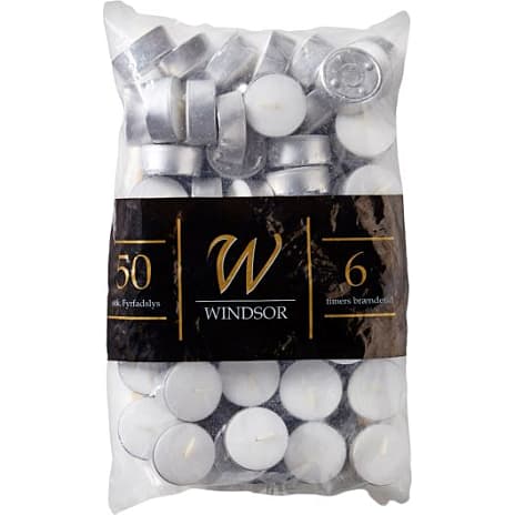 Windsor fyrfadslys 50-pak - hvid