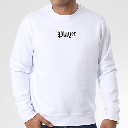 Sweat Crewneck Player Blanc Noir