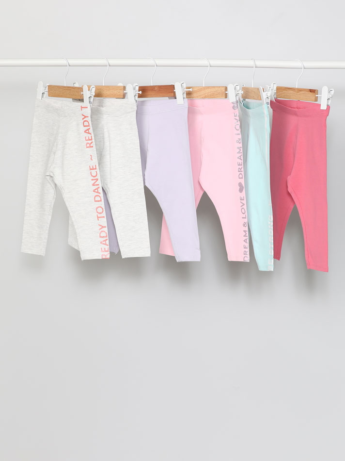 Pacote com 6 leggings compridas - Lavanda