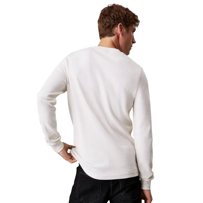Calvin Klein Woven Label Waffle Longsleeve Shirt Heren