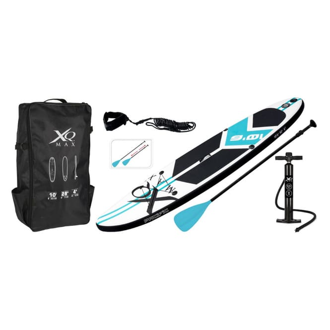 Stand-Up-Paddle Board Set - Waikiki - ca. 320 x 76 x 15 cm - in schwarz/weiß/blau