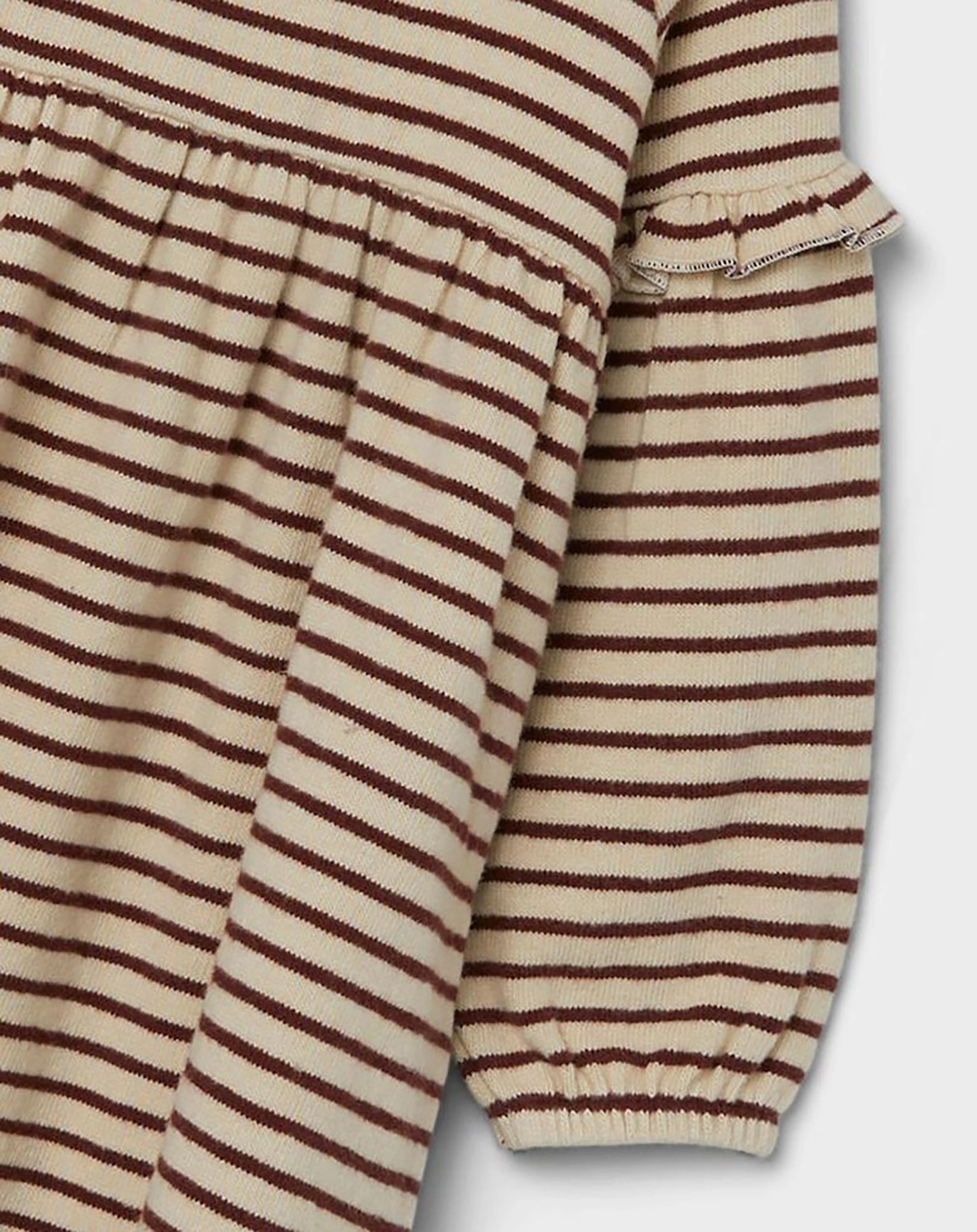 Langarmkleid NMFODO STRIPES in rum raisin