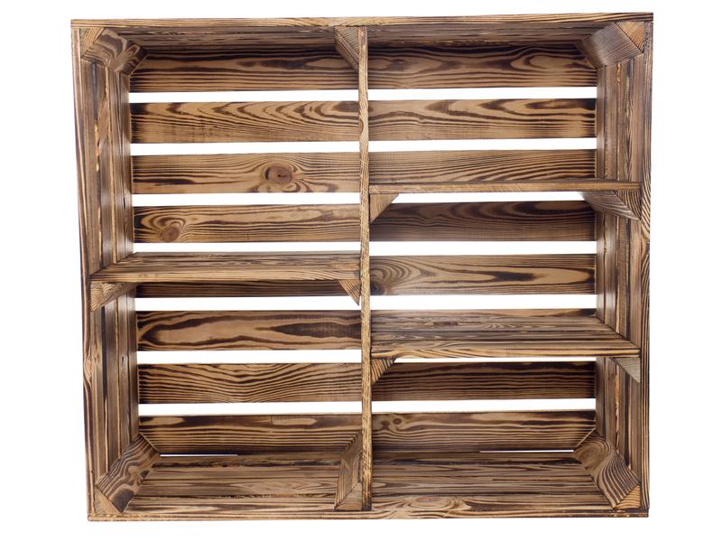 Holz Zollhaus Regal Vintage geflammt 77 x 68 cm Regal im Holzharassen Stil