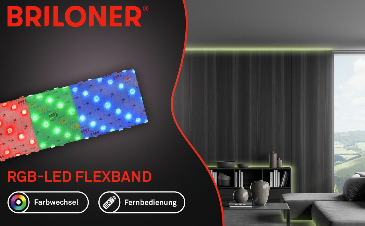 Briloner USB RGB-LED Flexband 4m Indoor