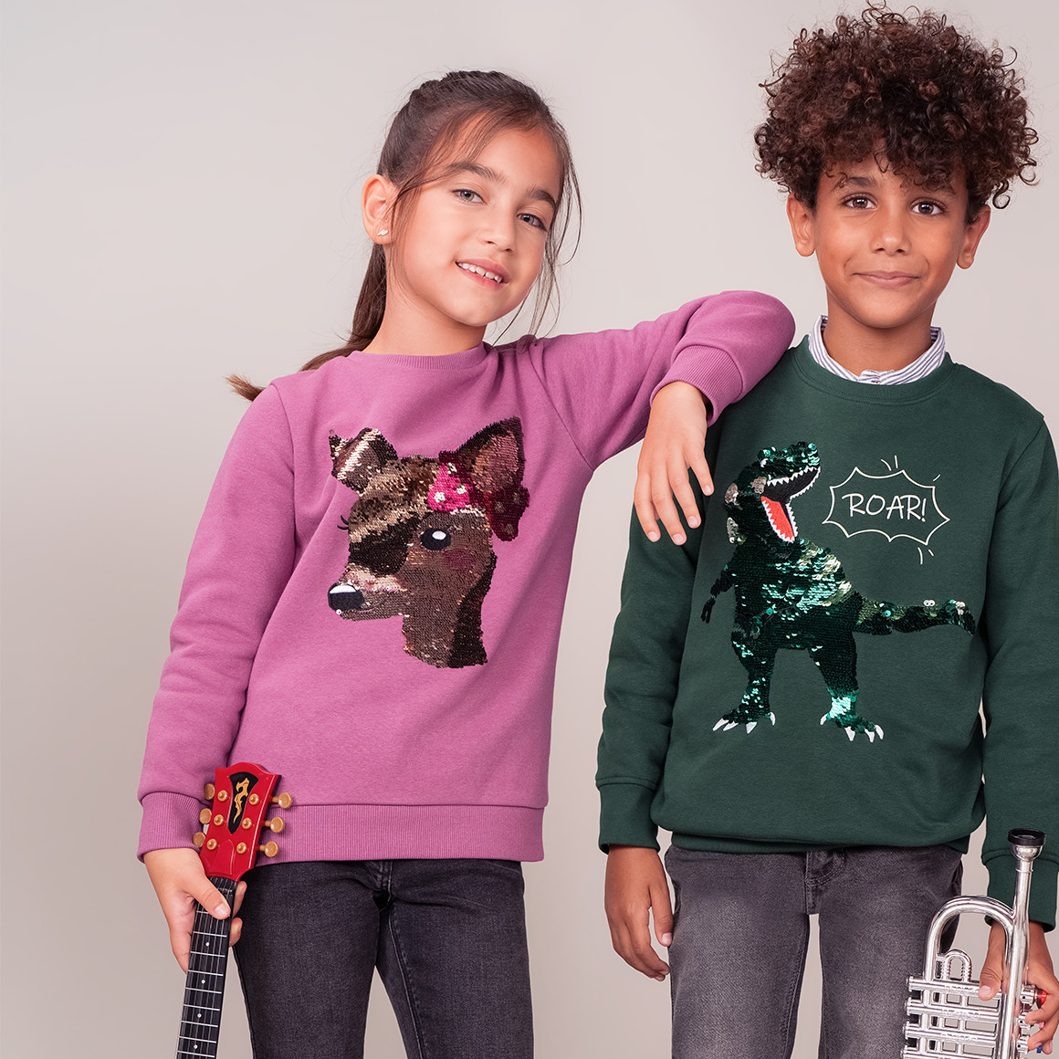 Topolino Mädchen Sweatshirt mit Wendepailletten himbeer