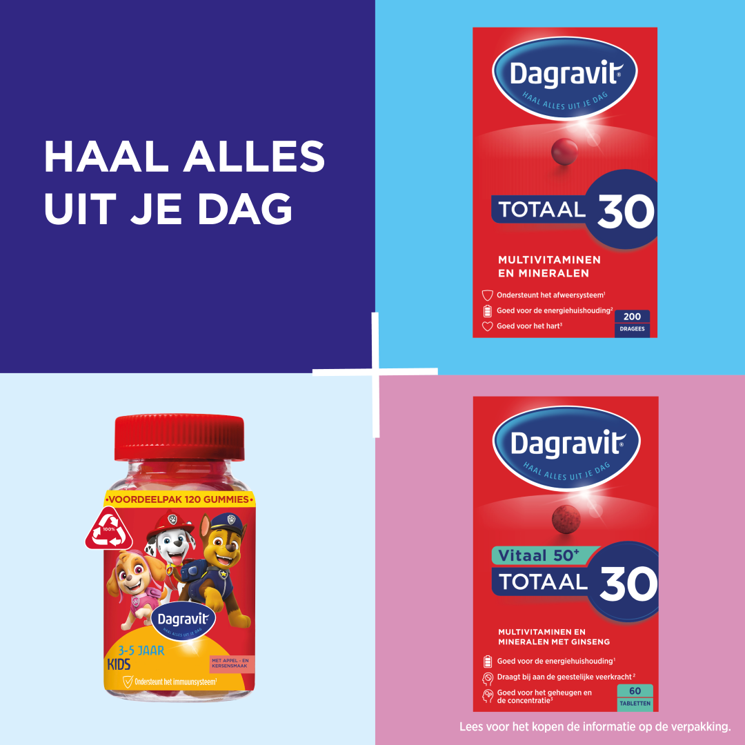 Dagravit Totaal 30 Multivitaminen (200 dragees)