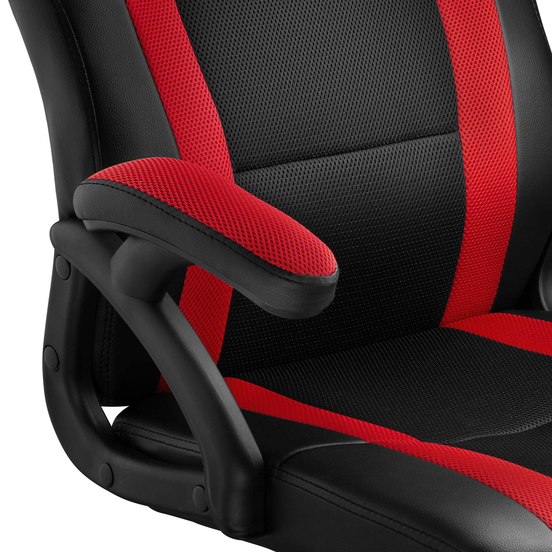tectake® Bürostuhl, ergonomische Form, Kunstlederbezug mit Mesh-Gewebe, stufenlos höhenverstellbar