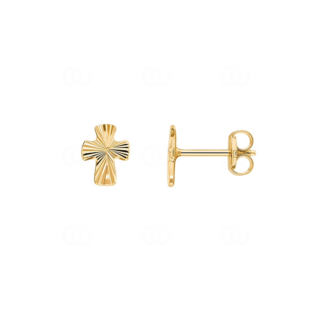 Ohrstecker 750/18 K Gelbgold Kreuz