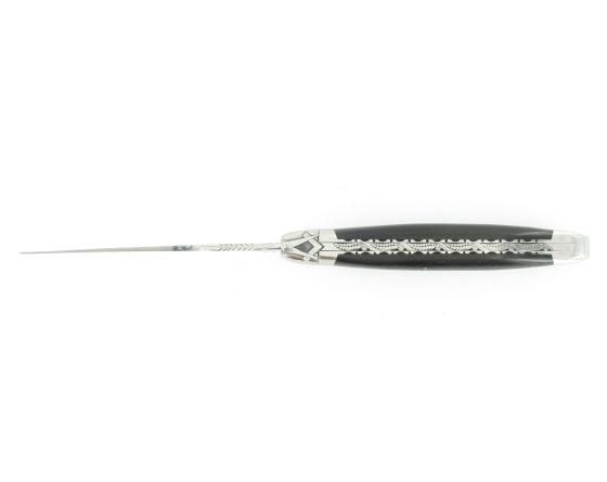 Laguiole 12 cm FRANC-MACON - Ebène - 2 mitres Couteau de poche par Laguiole en Aubrac