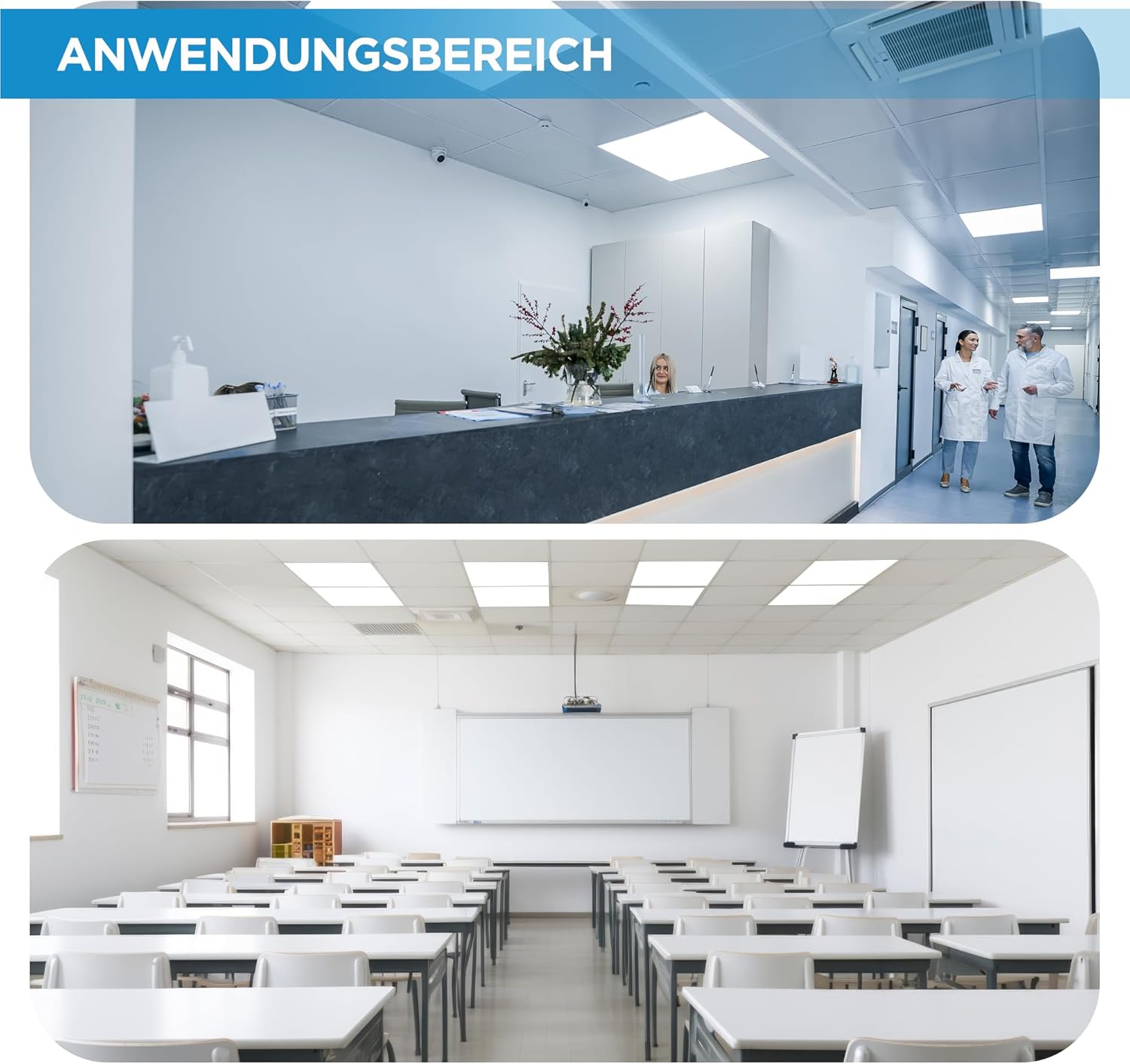 10 x LED Panel 62x62 - Deckenleuchte Rasterleuchten Warmweiß Flach 4400lm 3000/4000/6000K Sehr Hell Einbauleuchte Rasterlampe Rasterdecke LED Lampe (3000K)
