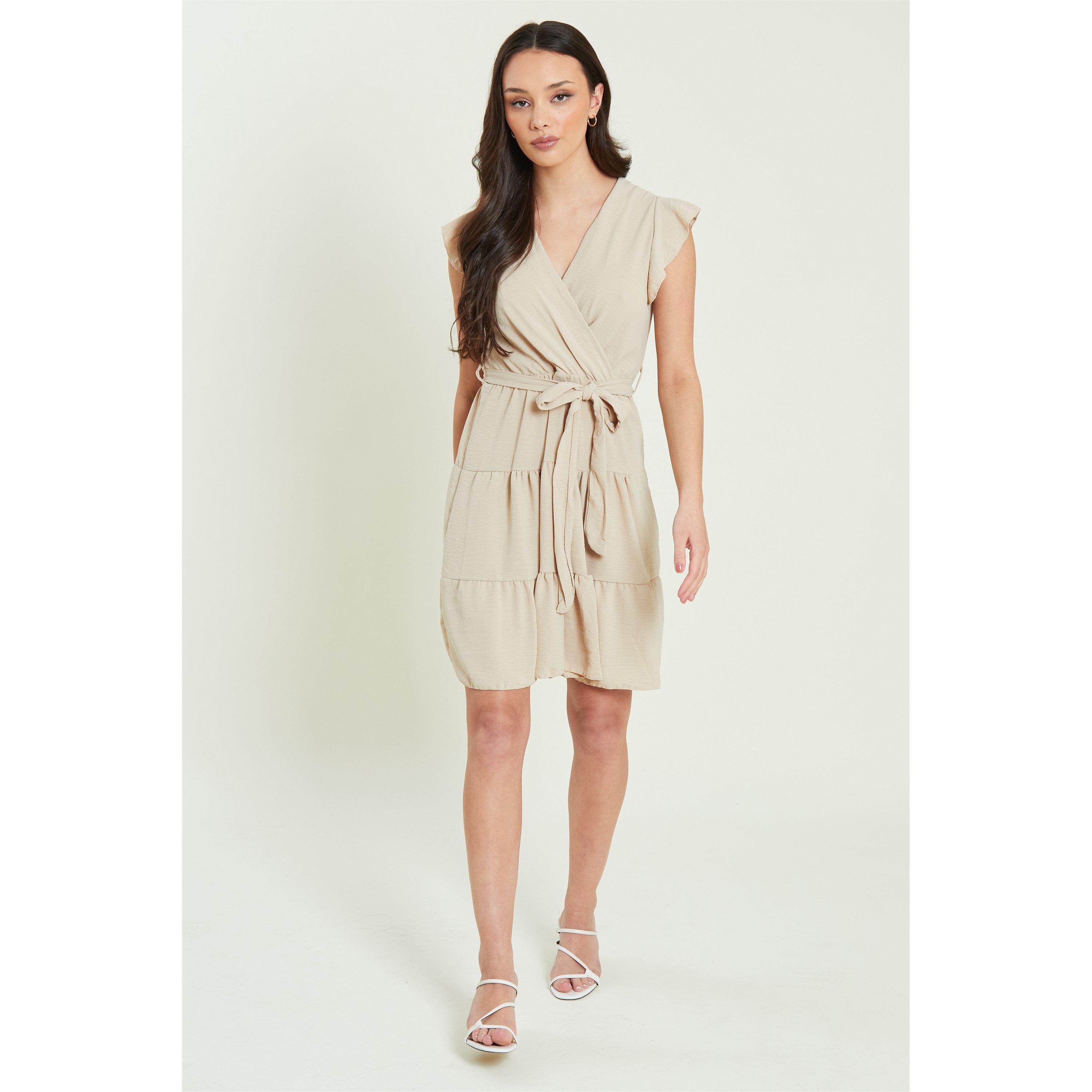 Be You Frill Frill Sleeve Tie Waist Short Dress