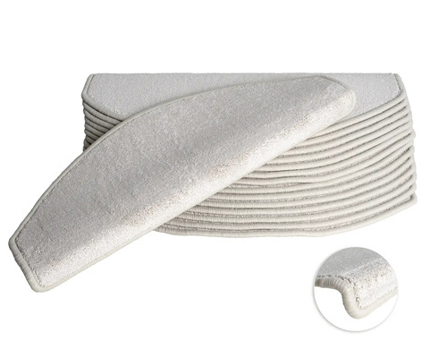 Twist trapmattenset, beige, halfrond, 28x65 cm, 15-delig
