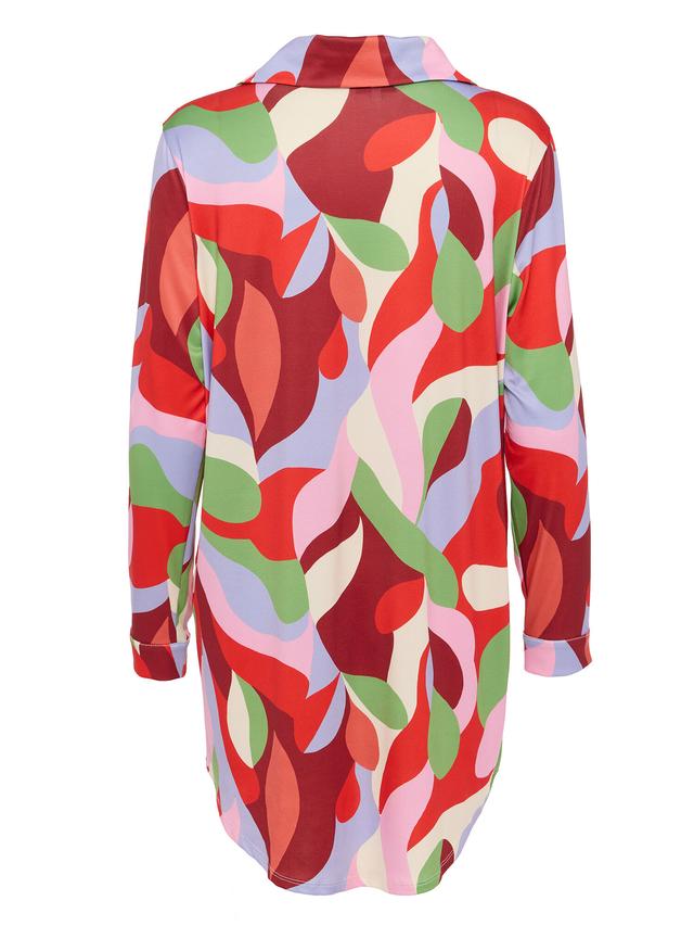 Longbluse mit grafischem Print