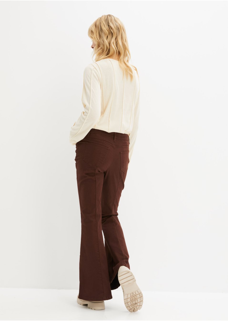 Pantalon évasé en twill
