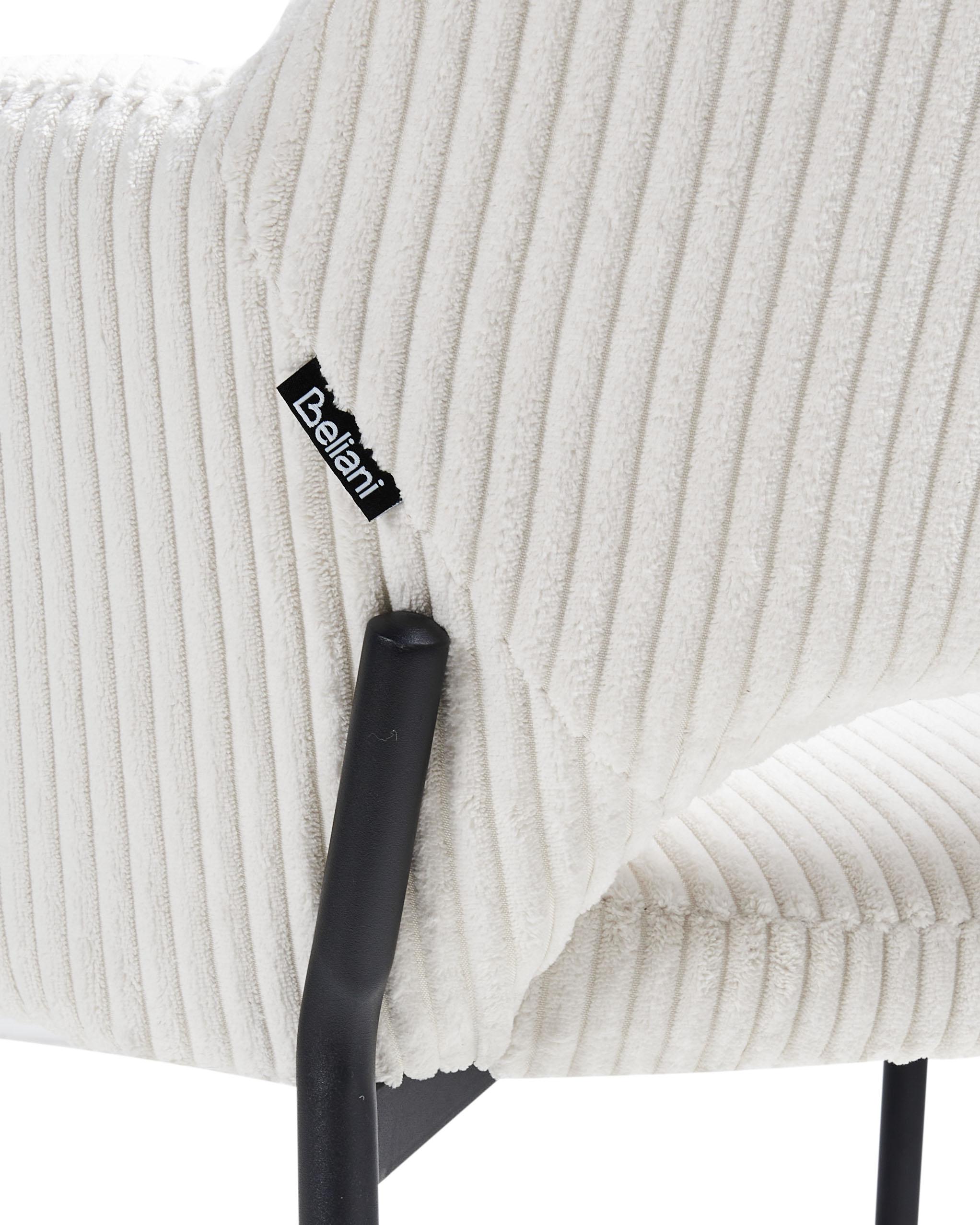 Set van 2 eetkamerstoelen RATON Corduroy Gebroken wit