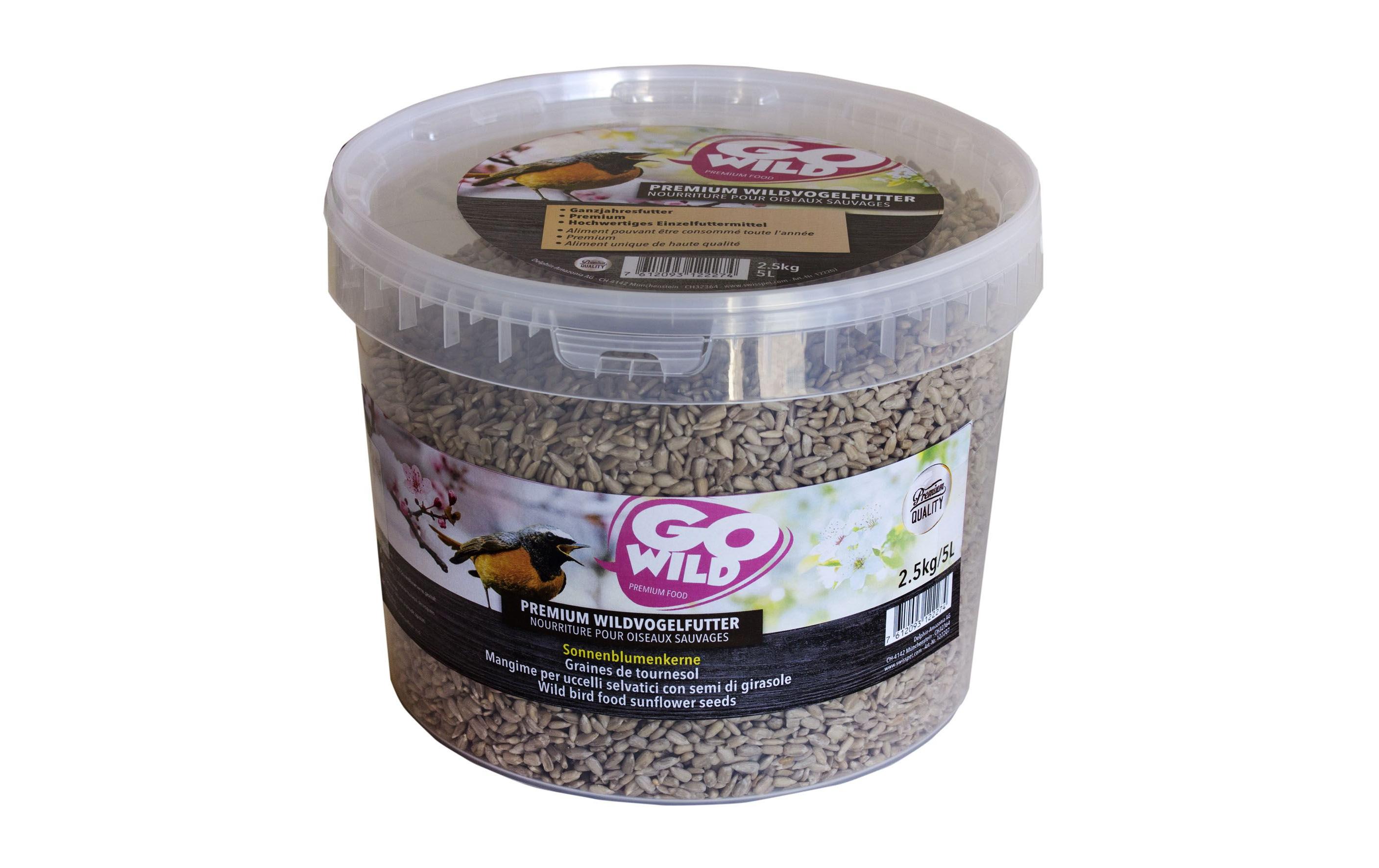 Wintervogelfutter Sonnenblumenkerne, 2.5 kgErgänzungsfutter für freilebende Vögel