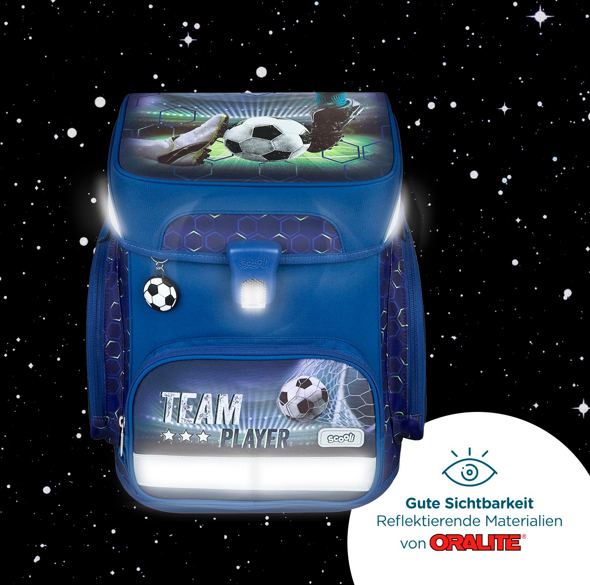 Scooli Schulranzen »EasyFit, Team Player« Reflektoren