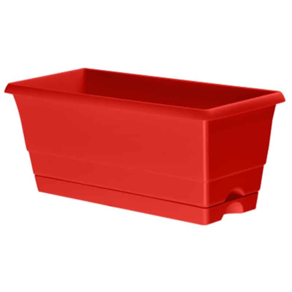 Mini jardinière rouge 25 cm + réservoir