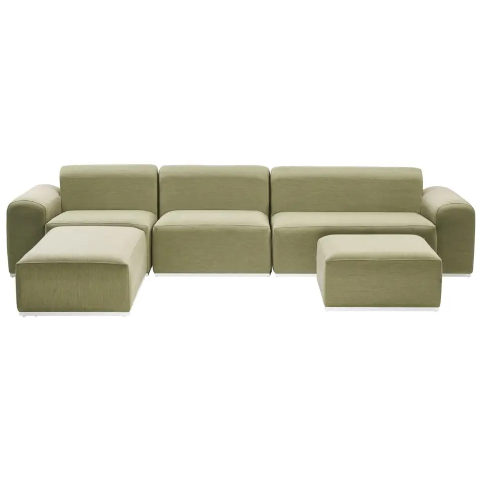 BATTIFOLLO - Loungeset modulair 7-zits - Olijfgroen - Olefine