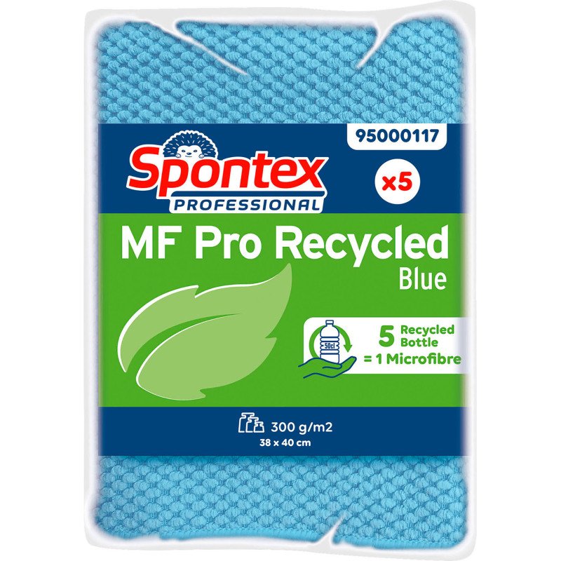 Lavette microfibre recyclée Spontex Professional - Paquet de 5