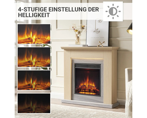 Elektrische haard Balderia Pandora licht eiken 2000 watt