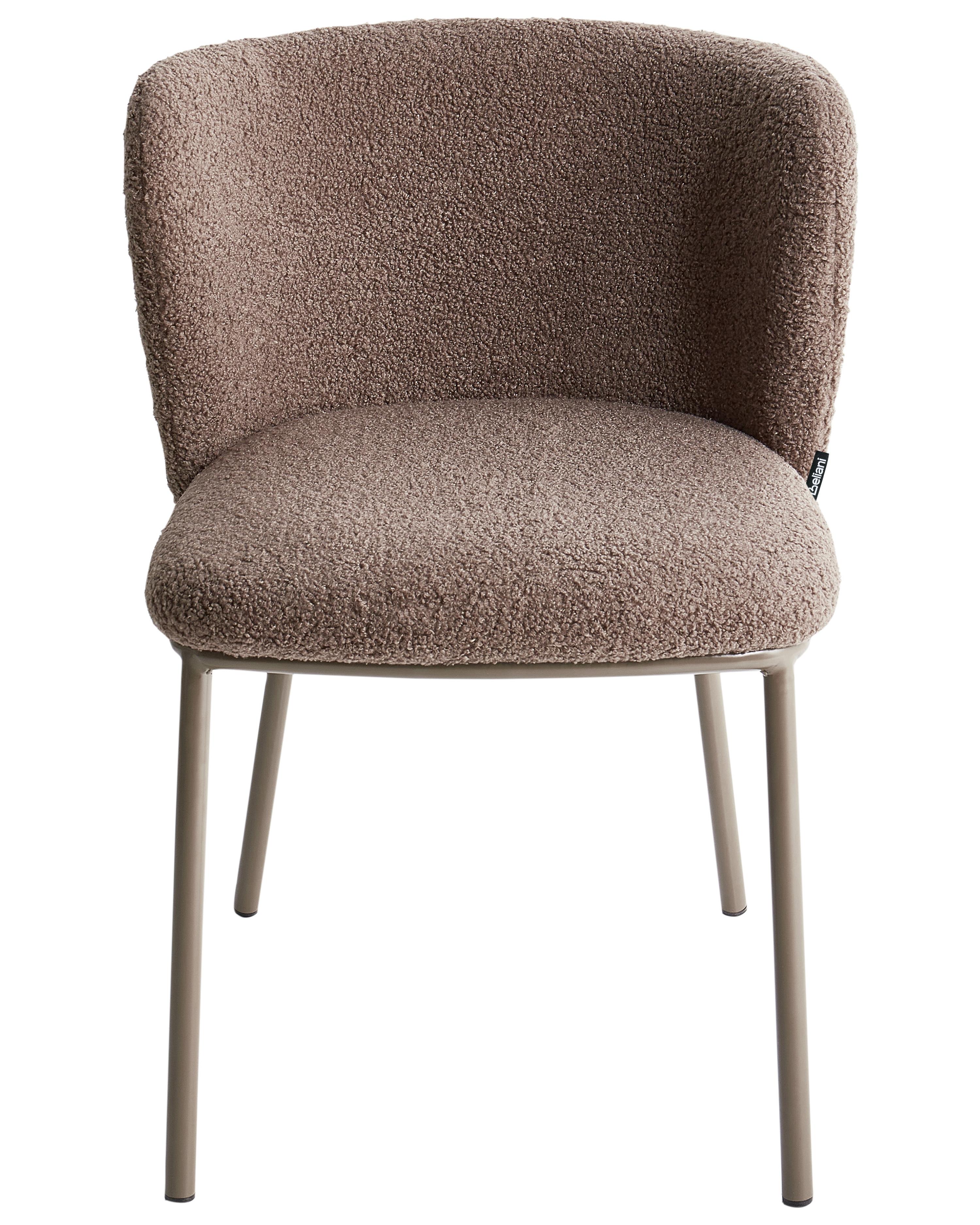 Set van 2 eetkamerstoelen MINA II Bouclé Lichtbruin
