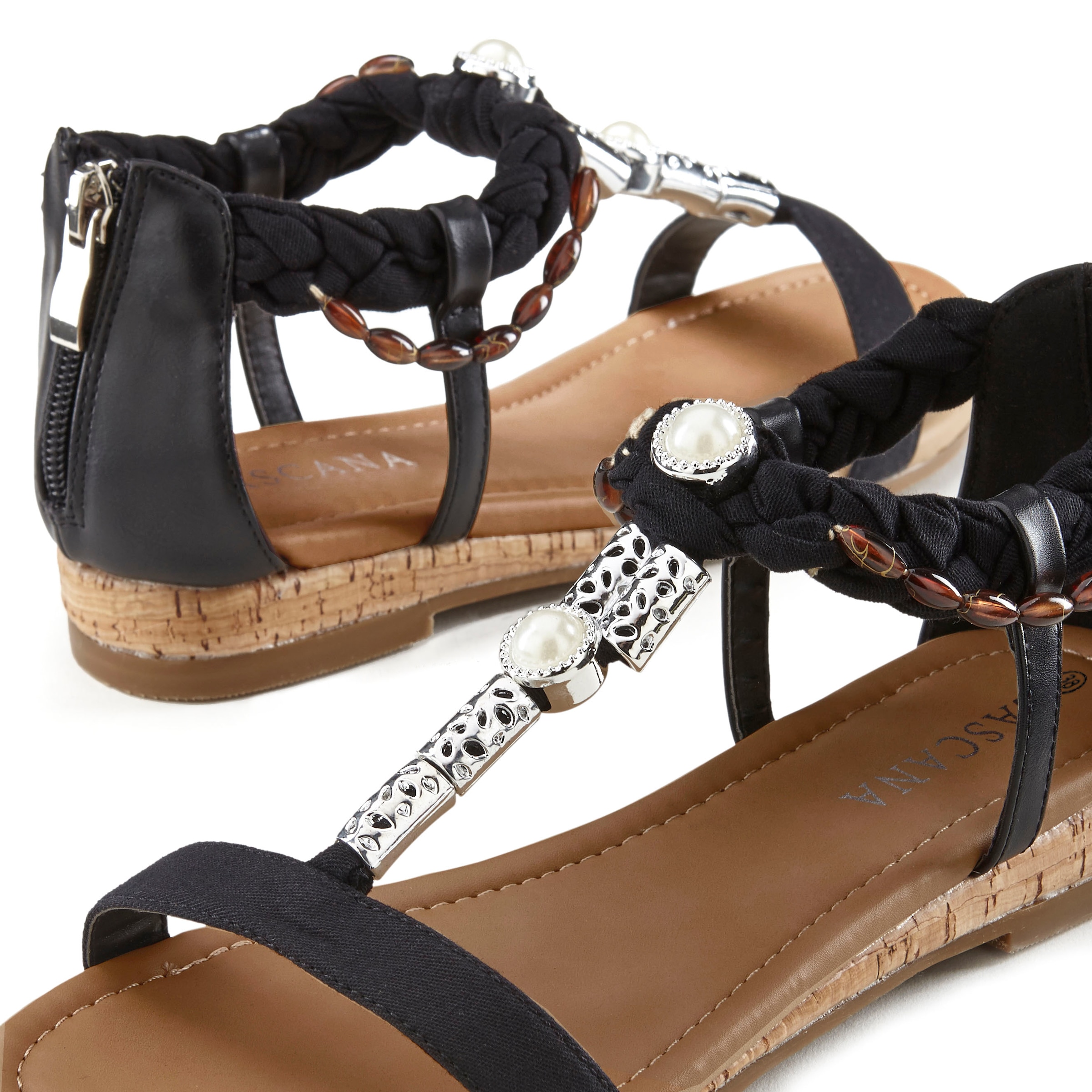 LASCANA Sandale »Sommerschuh«  Sandalette, Sommerschuh mit Schmuckelementen VEGAN