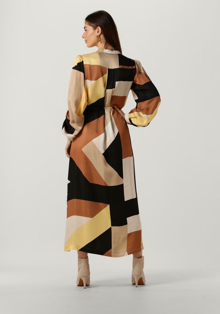 SUMMUM multi summum midi jurk dress graphic lines