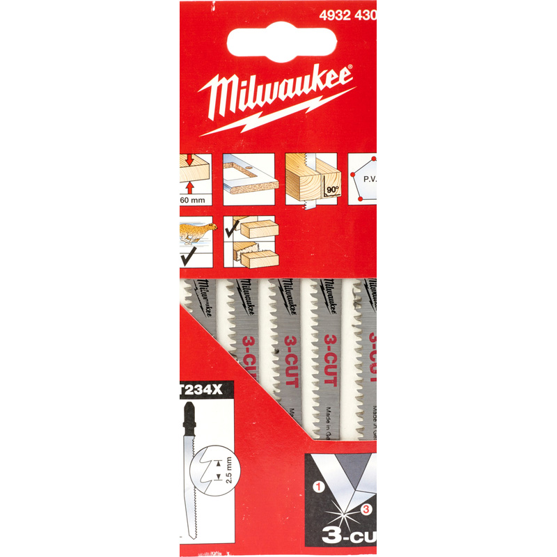 Milwaukee decoupeerzaagblad hout T234X inval 91x2,5mm